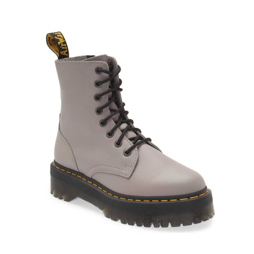 Dr. Martens Jadon III Zinc Gray Leather Women's Boots SIZE 8
